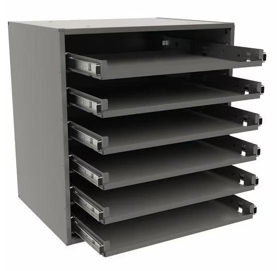 6 DRAWER STEEL RACK WITH ROLLERS BLACK