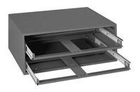 2 DRAWER BLACK STEEL CABINET WORKS WITH RACK5DR