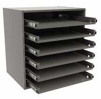 6 DRAWER STEEL RACK WITH ROLLERS BLACK